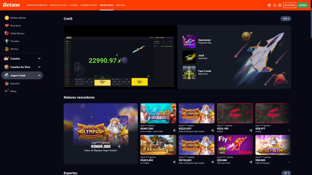 Betano casino crash